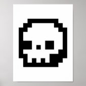 Poster met 8-bits pixels schedel (Voorkant)