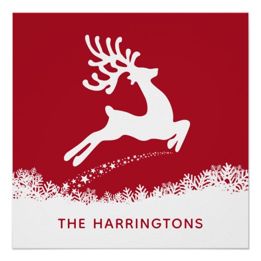 Poster met aangepaste renindeernaam (Voorkant)