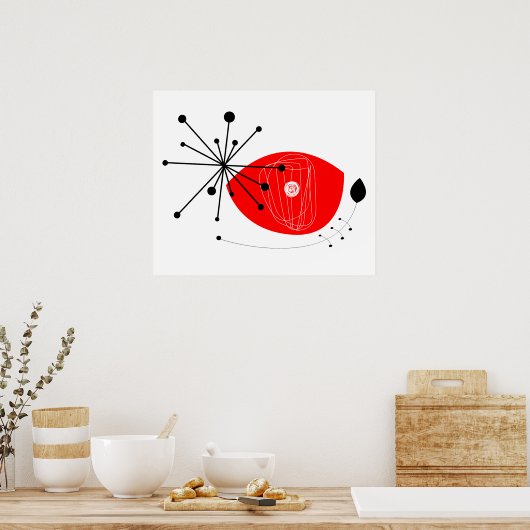 Poster met abstracte moderne afdrukfunctie (Keuken)