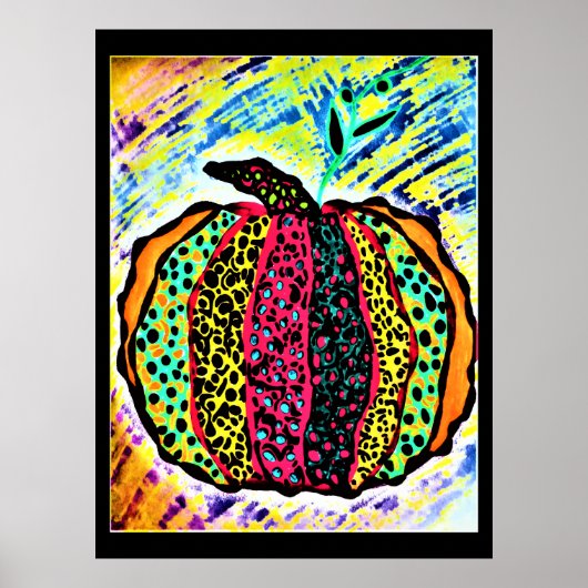 Poster met Abstracte Pompoen (Voorkant)
