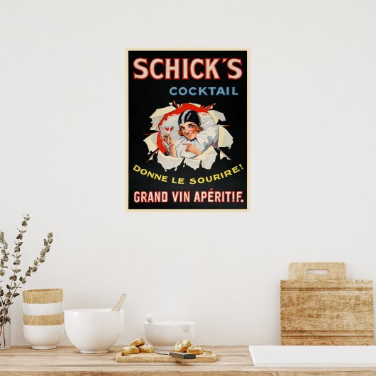 Poster met  Adverteren wijn (Keuken)