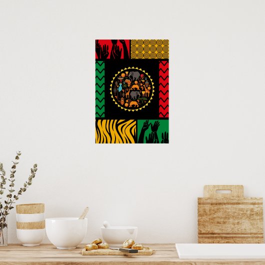 Poster met Afrikaanse thema's (Keuken)