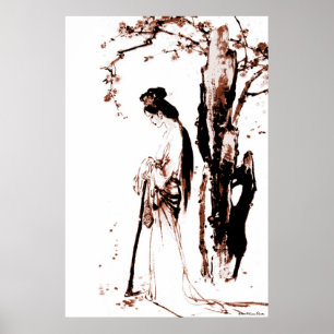 Poster met afvallende bladeren