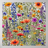 Poster met all-overprint van wilde bloemen (Voorkant)