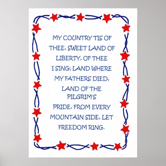 Poster met Amerikaans Song Design (Voorkant)