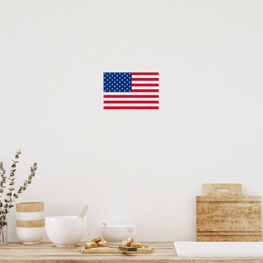 Poster met Amerikaanse vlag (Keuken)
