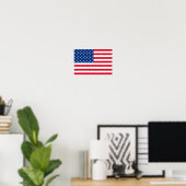 Poster met Amerikaanse vlag (Thuiskantoor)