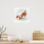 Poster met babyherten en babykonijnen (Keuken)