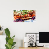 Poster met bankje in botanische tuin (Thuiskantoor)