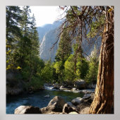 Poster met beek, bos en bergen (Voorkant)