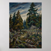 Poster met bergboslandschap (Voorkant)