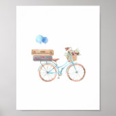 Poster met blauw fiets, kalkzandsteen (Voorkant)