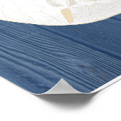  Poster met blauw hout, voor zanddollar (Hoek)