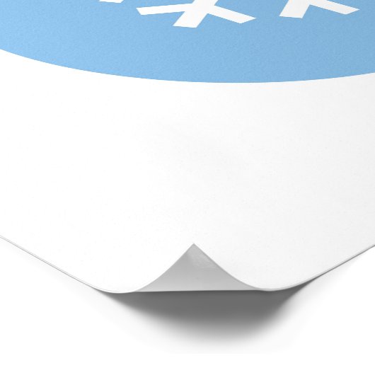 Poster met blauw kerstbal (Hoek)