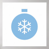 Poster met blauw kerstbal (Voorkant)