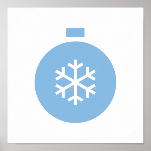 Poster met blauw kerstbal (Voorkant)