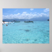 Poster met blauw paradijs (Voorkant)