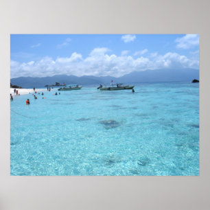 Poster met blauw paradijs