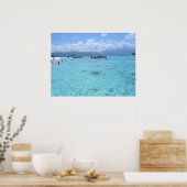 Poster met blauw paradijs (Keuken)