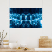 Poster met blauw tenteken (Keuken)