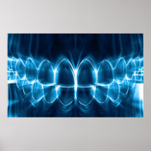 Poster met blauw tenteken