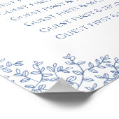 Poster met blauwe bladeren met trouwrondezeegras (Hoek)