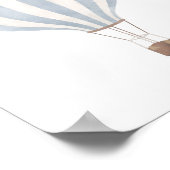 Poster met blauwe hete luchtballon voor kinderkame (Hoek)