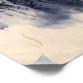 Poster met blauwe inkt berglandschap (Hoek)
