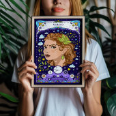 Poster met Blauwe Maagd Sterrenbeeld - Precies en