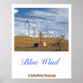 Poster met blauwe wind (Voorkant)