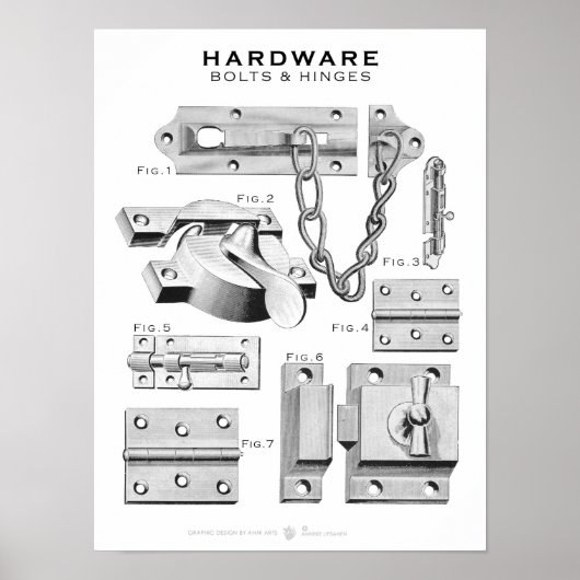  Poster met bouten en scharnieren (Voorkant)