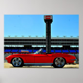 Poster met C2-corvette blown (Voorkant)