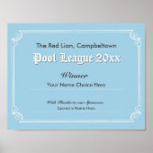 Poster met certificaat voor zwembadcompetitie-winn (Voorkant)