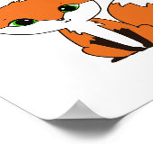 Poster met Chibi-stijl vos (Hoek)