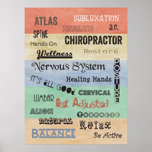 Poster met Chiropractische woorden (Voorkant)