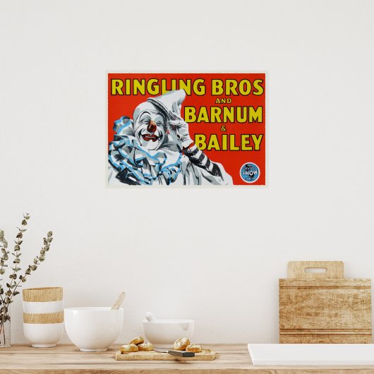 Poster met  Circus Clown Print (Keuken)