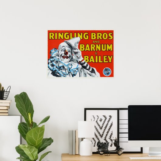 Poster met  Circus Clown Print (Thuiskantoor)