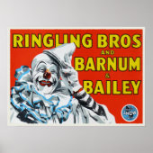 Poster met  Circus Clown Print (Voorkant)