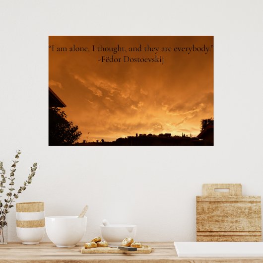 Poster met citaat. (Keuken)