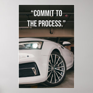 Poster met citaat over je proces volgen