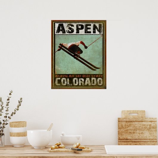 Poster met Cool Aspen Ski Print (Keuken)