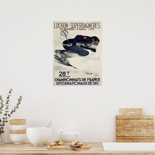 Poster met Cool Ski Poster uit Frankrijk (Keuken)