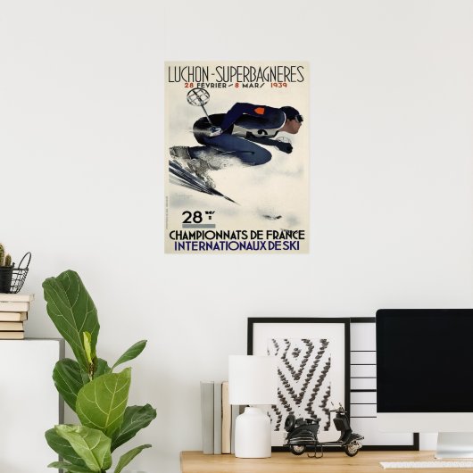 Poster met Cool Ski Poster uit Frankrijk (Thuiskantoor)