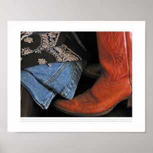 poster met cowboylaarzen