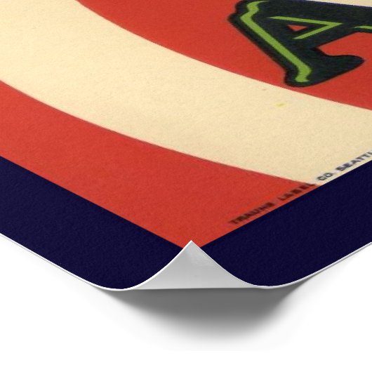 Poster met Crate Label Print voor appels (Hoek)