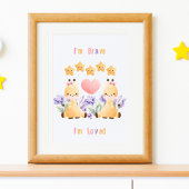 Poster met cute baby-giraffe | Ik ben dapper - Ik