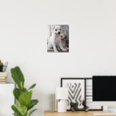 Poster met cute witte puppy (Thuiskantoor)