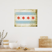 Poster met de Afdruk van de vlag van Chicago (Keuken)