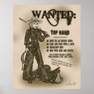 Poster met de beste hand van Cowgirl