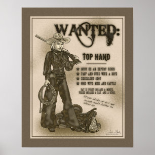 Poster met de beste hand van Cowgirl